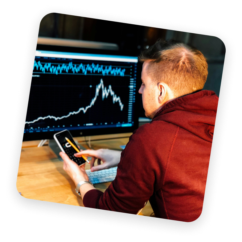 Trading chart on a tablet